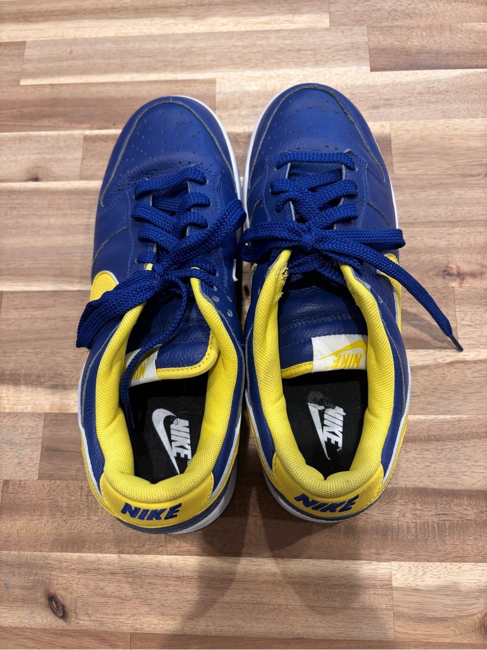 Nike Royal Blue with Yellow Accent Low-Top Sneakers Custom Made SZ 12.5.